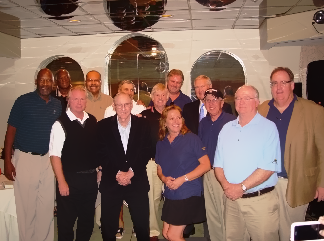 Vicki Brown, CEO of SSLF with Jerry West, and other sports legends
